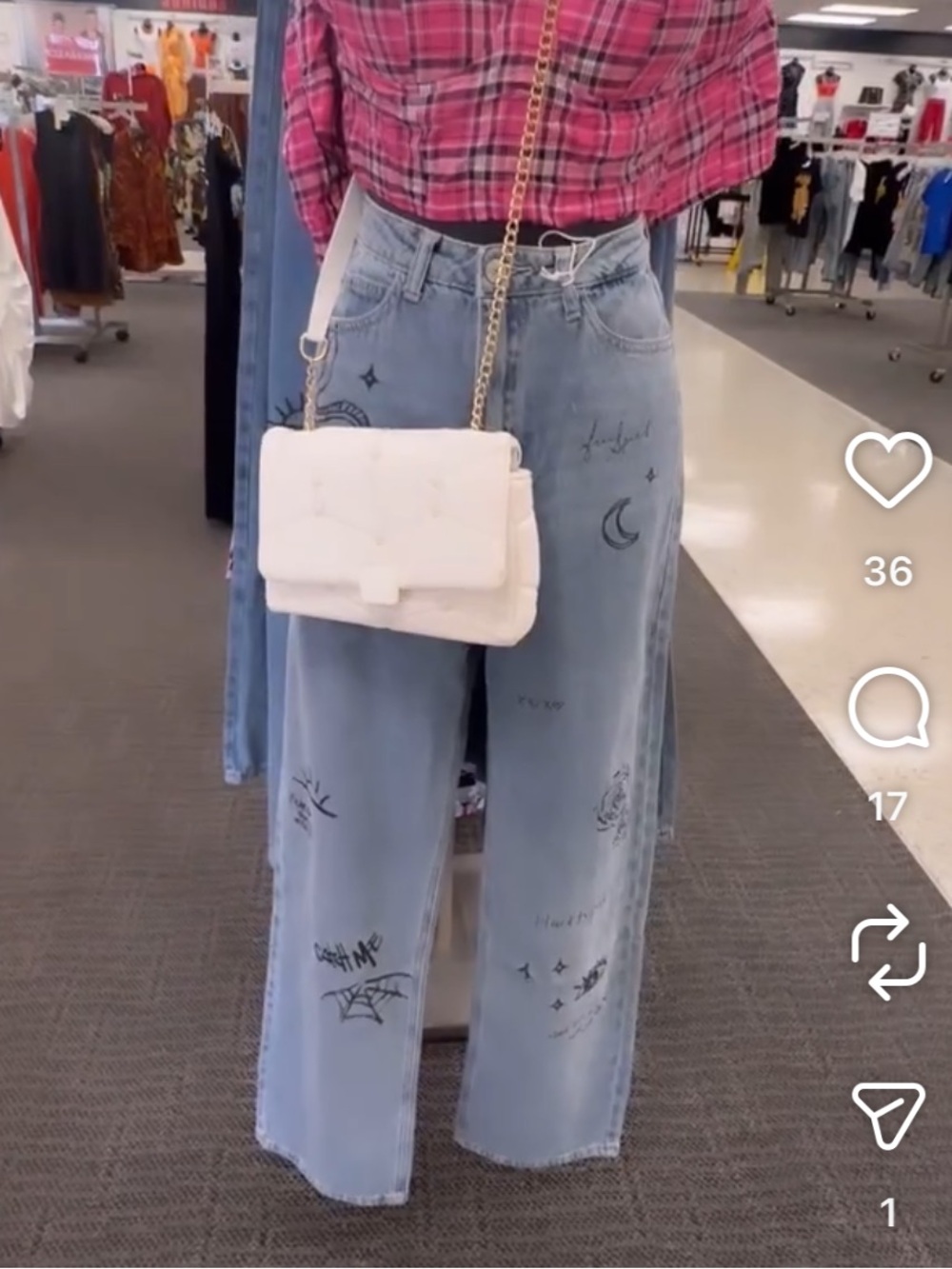 Gemma Rae Light Blue Wide-Leg Jeans with Graphic Prints